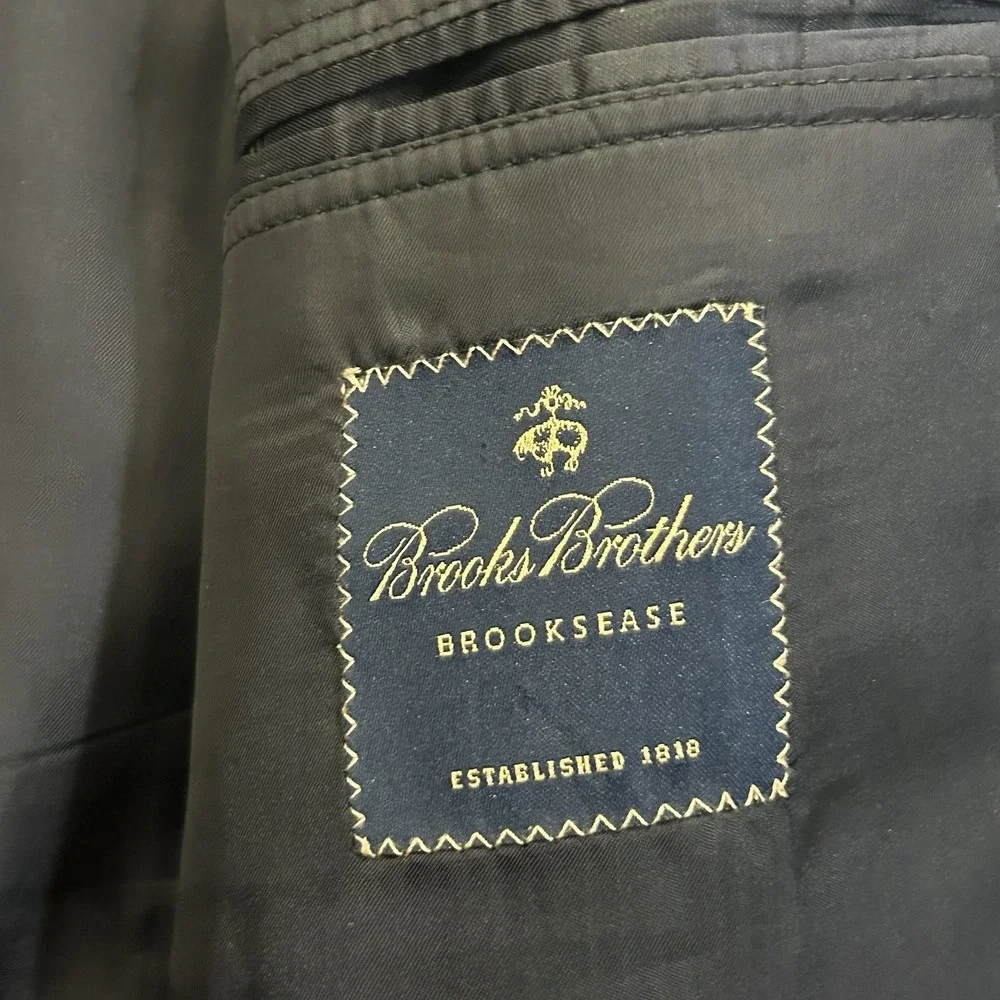 Brooks Brothers 46L Loro Piana Brooksease Gold Button Single Breasted Blazer